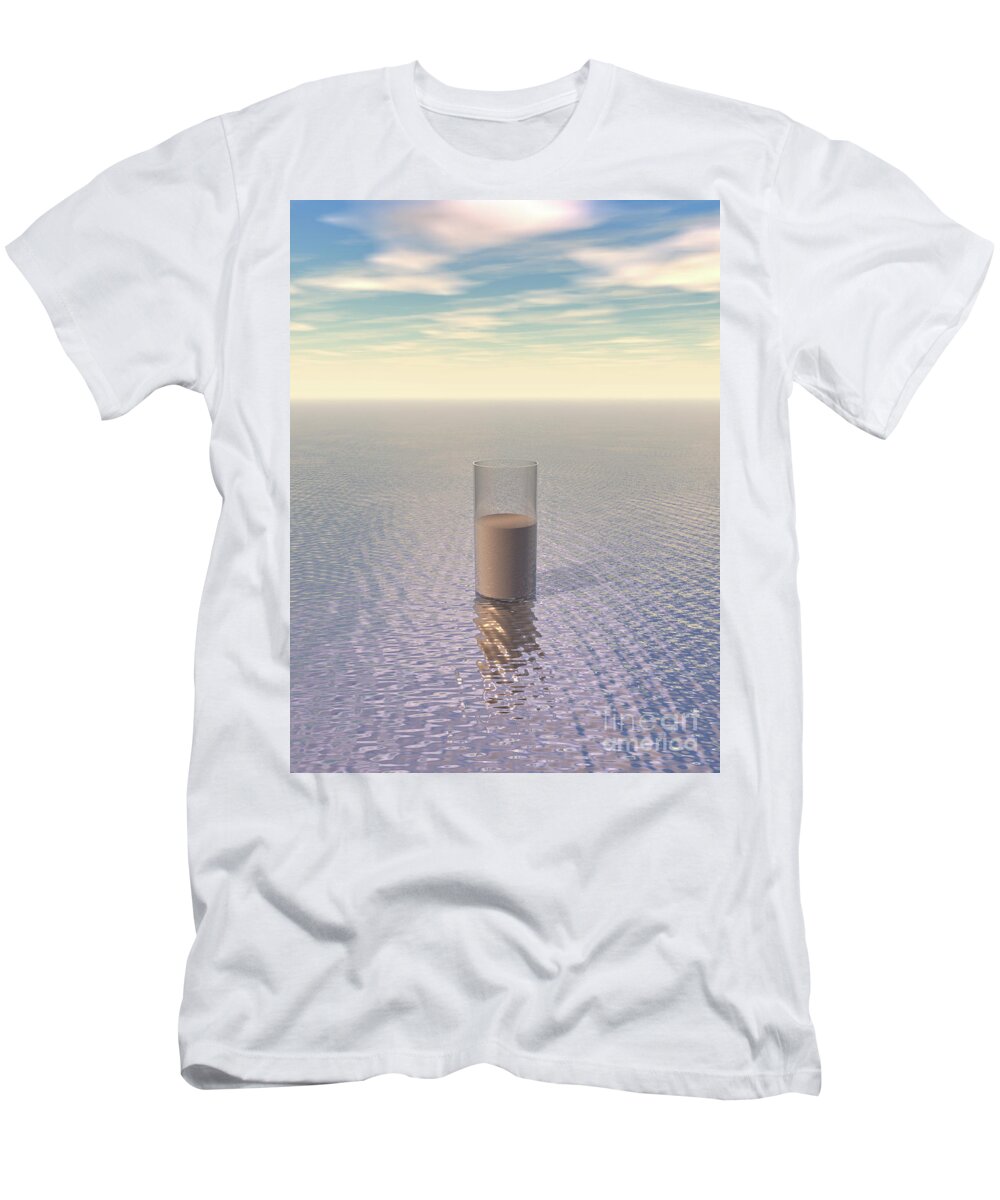 Sand T-Shirt featuring the digital art A Glass of Sand by Phil Perkins