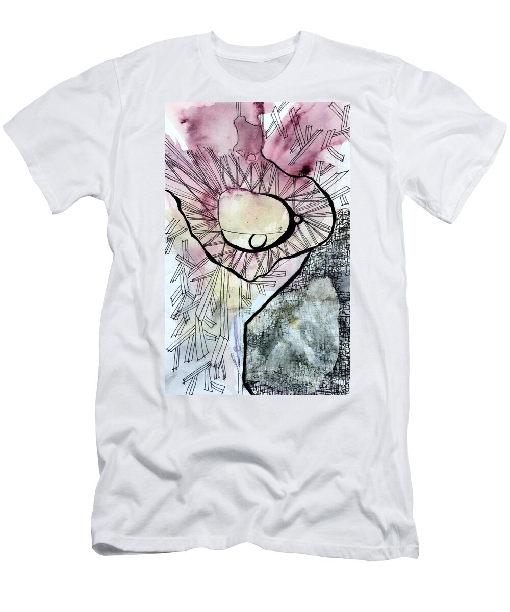 Abstract Art T-Shirt featuring the drawing Untitled by Jeremiah Ray