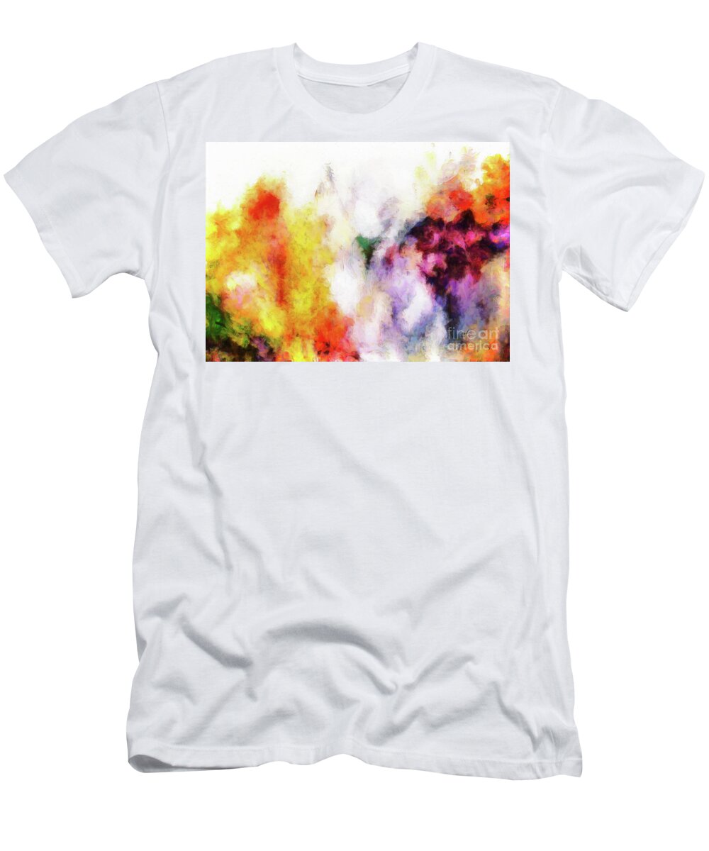 Abstract Floral Art T-Shirt featuring the digital art Abstract Flowers by Claire Bull