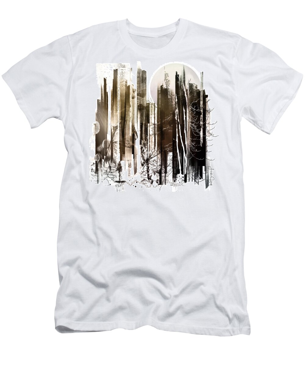 Abstract T-Shirt featuring the digital art Abstract in the City by Linda Lee Hall