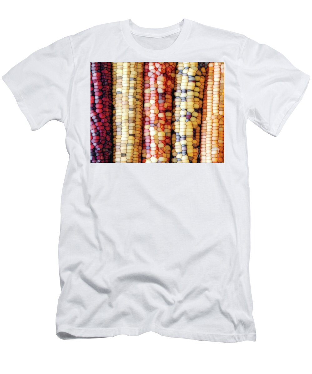 Indian Corn T-Shirt featuring the digital art Abstract Indian Corn by Phil Perkins
