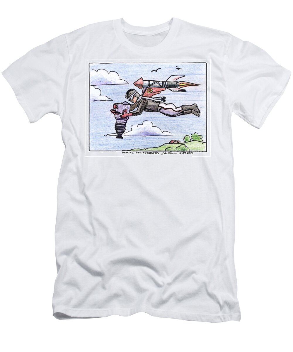Aerial T-Shirt featuring the drawing Aerial Photography by Eric Haines