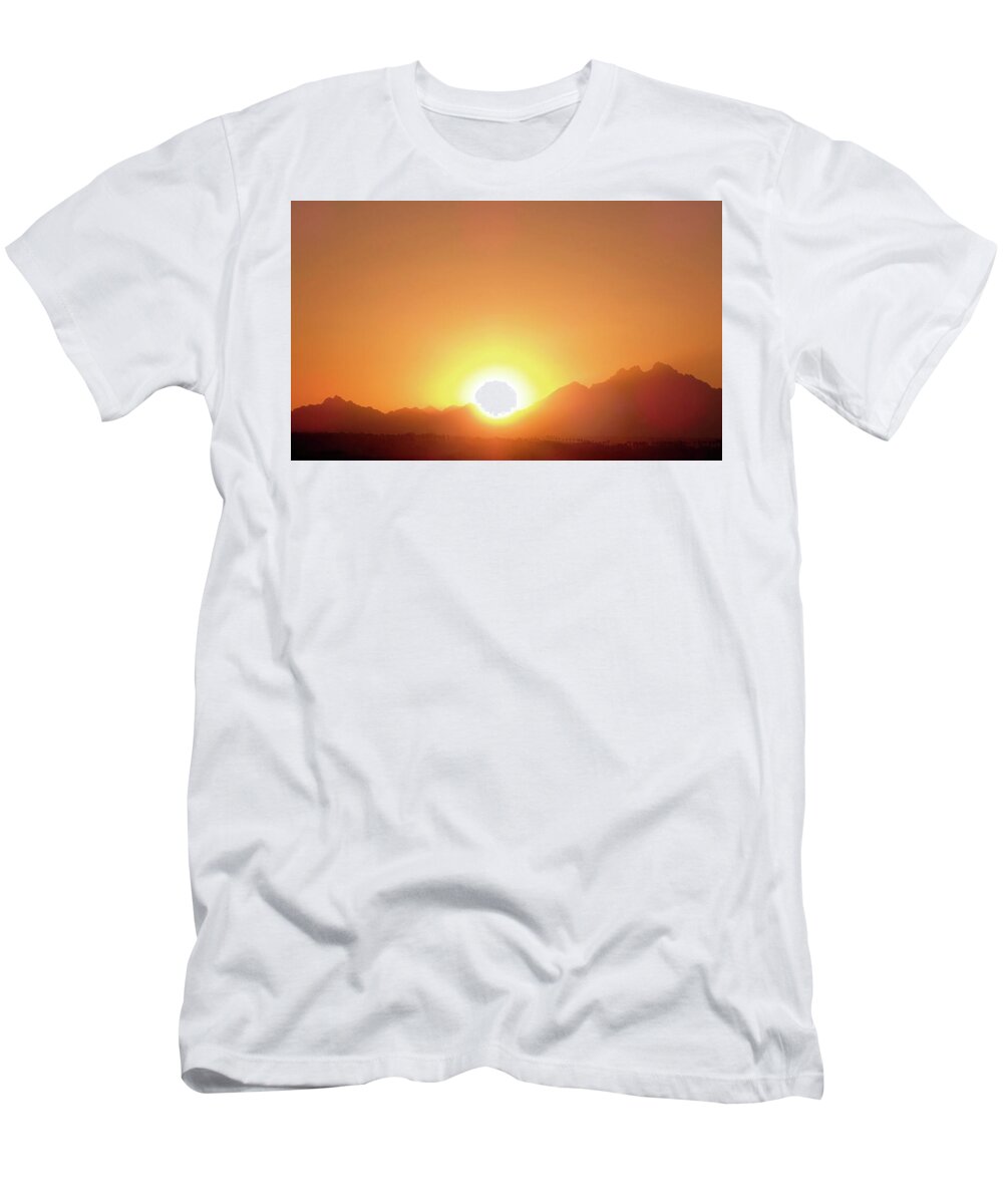 Africa T-Shirt featuring the photograph African Sunset Behind The Mountains by Johanna Hurmerinta