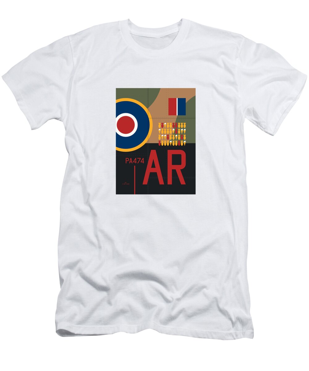 Aircraft T-Shirt featuring the digital art Aircraft Markings - England Lancaster by Organic Synthesis