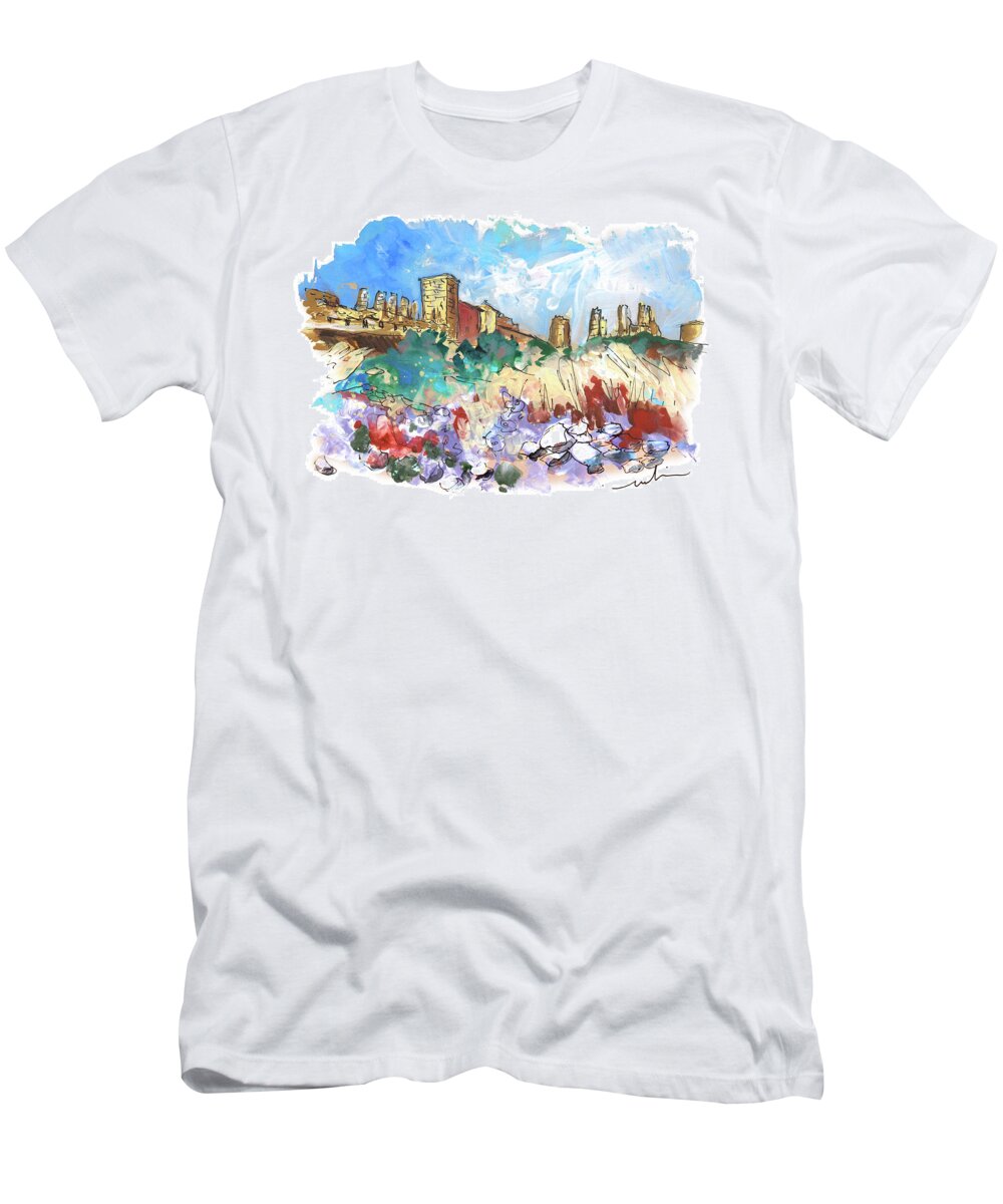 Travel T-Shirt featuring the painting Albarracin 06 by Miki De Goodaboom