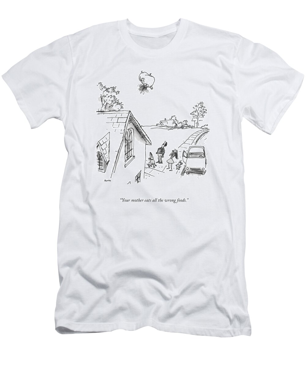 Your Mother Eats All The Wrong Foods. T-Shirt featuring the drawing All The Wrong Foods by George Booth