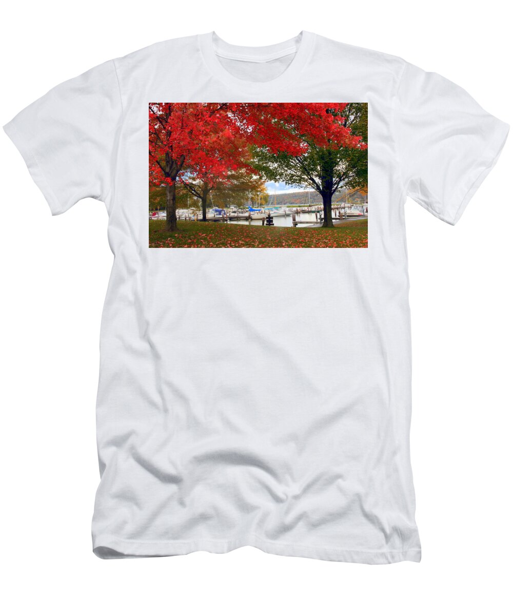 Marina T-Shirt featuring the photograph Allan H. Treman State Marine Park by Jessica Jenney