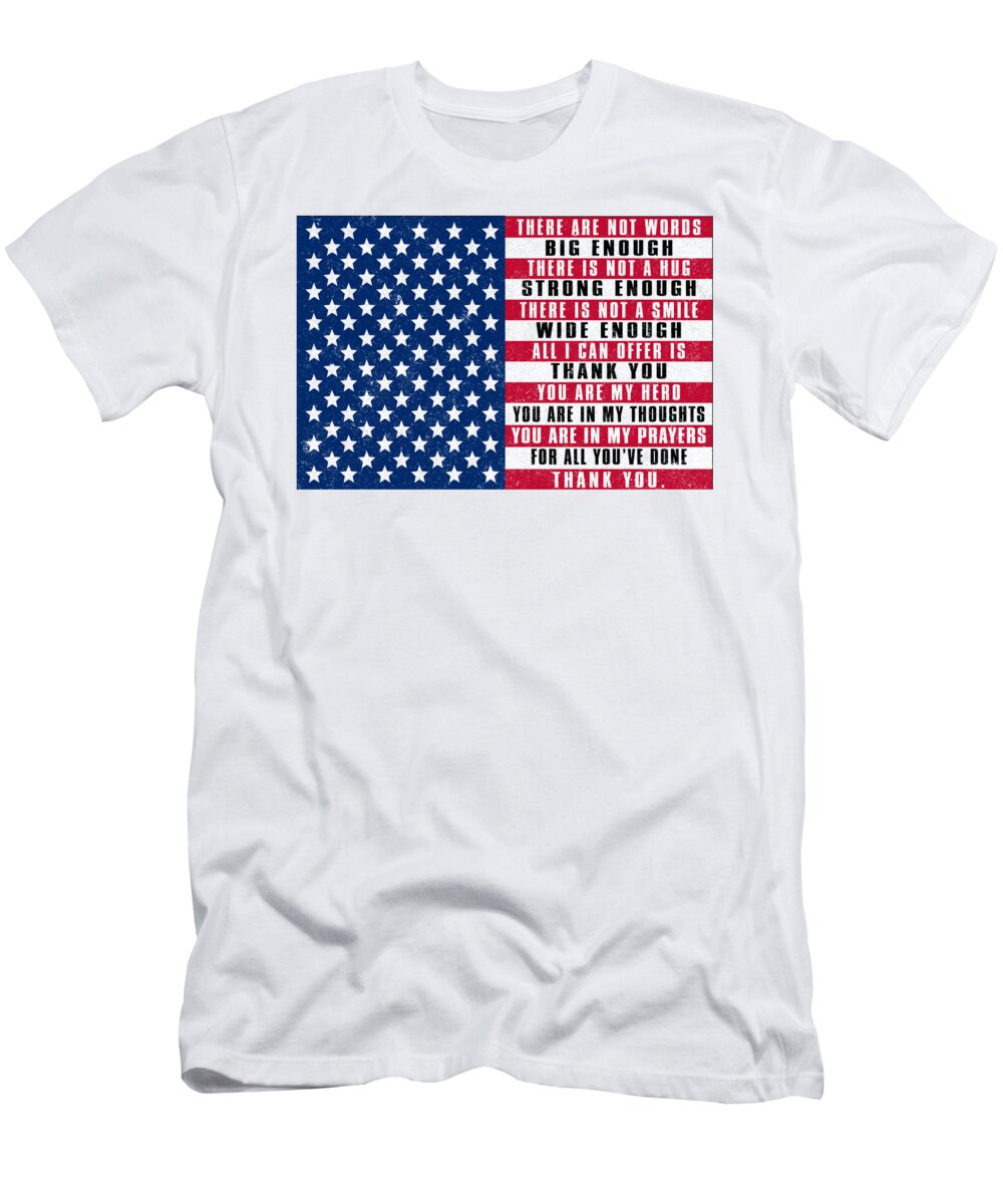 Military T-Shirt featuring the digital art American Flag by Jacob Zelazny