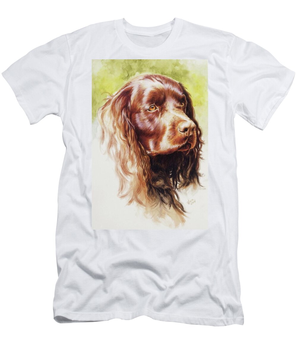 Sporting T-Shirt featuring the painting American Water Spaniel in Watercolor by Barbara Keith