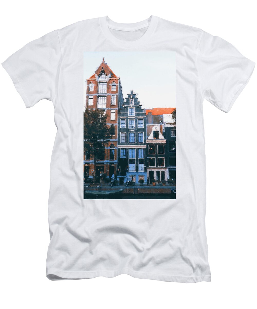 Amsterdam Colors T-Shirt featuring the painting Amsterdam - 21 by AM FineArtPrints