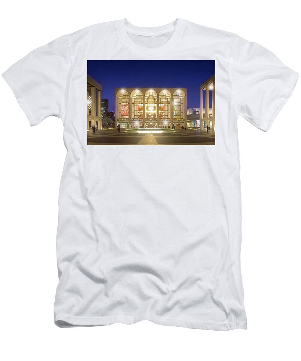 Lincoln Center T-Shirt featuring the photograph An Evening at Lincoln Center by Mark Andrew Thomas