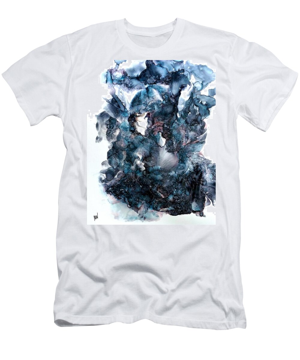 Soft T-Shirt featuring the painting And when she rises... by Angela Marinari