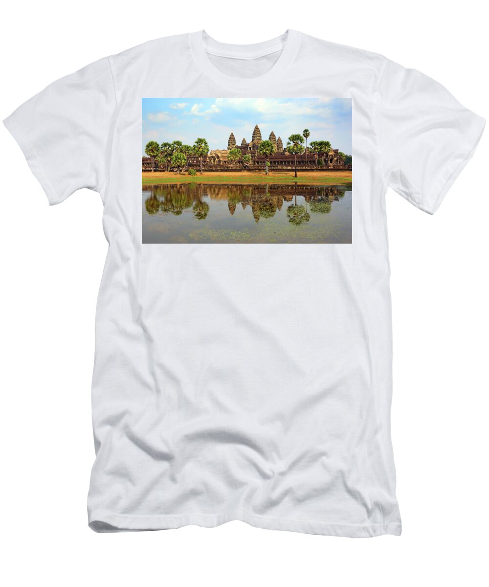 Angkor T-Shirt featuring the photograph Angkor Wat temple in Cambodia by Mikhail Kokhanchikov