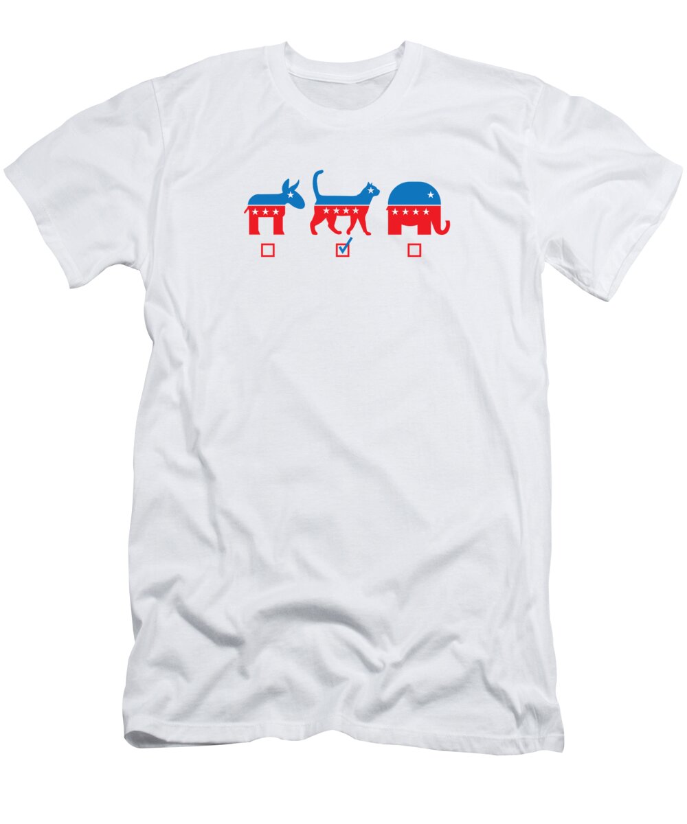 Animals My Vote Cat Funny Political T-Shirt by Jacob Zelazny - Pixels