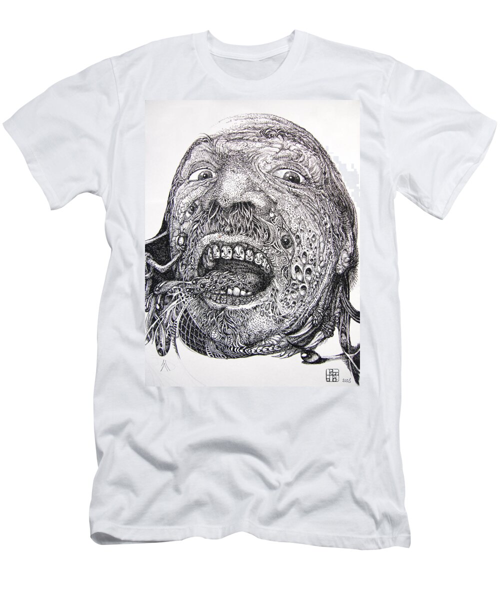 Surrealist T-Shirt featuring the drawing Antipods Screamer by Otto Rapp