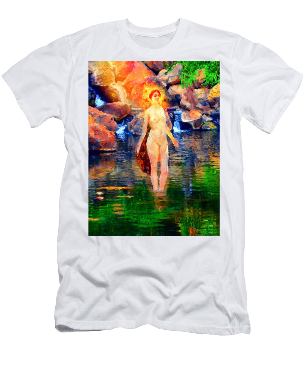 Landscape T-Shirt featuring the painting Aphrodite by Trask Ferrero