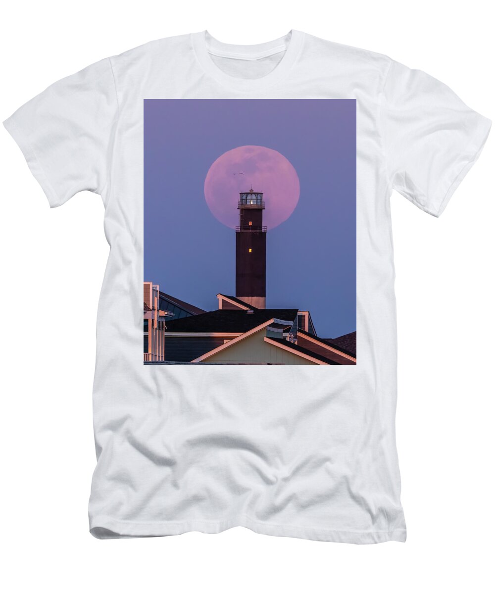 Fullmoon T-Shirt featuring the photograph April Pink Supermoon by Nick Noble