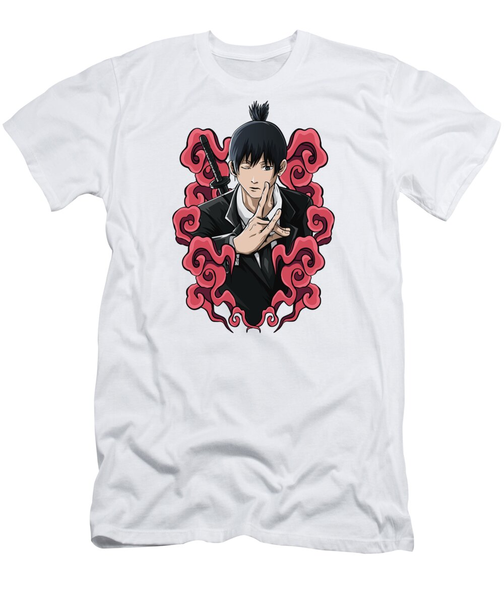 Video Game T-Shirt featuring the drawing Army chainsaw man Aki by Anime-Video Game