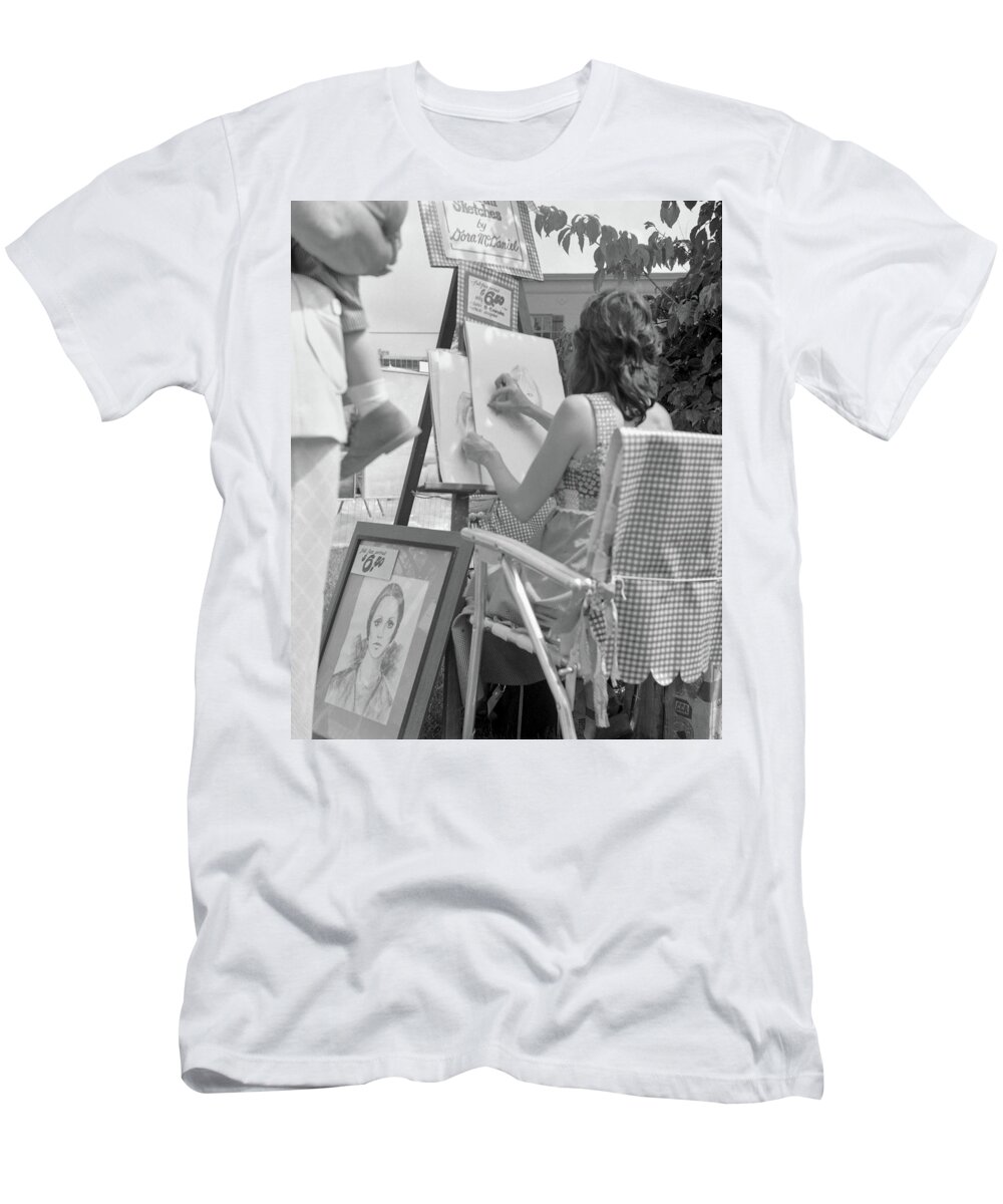 Georgia T-Shirt featuring the photograph Artist at Work, Roswell, Georgia 1974 by John Simmons