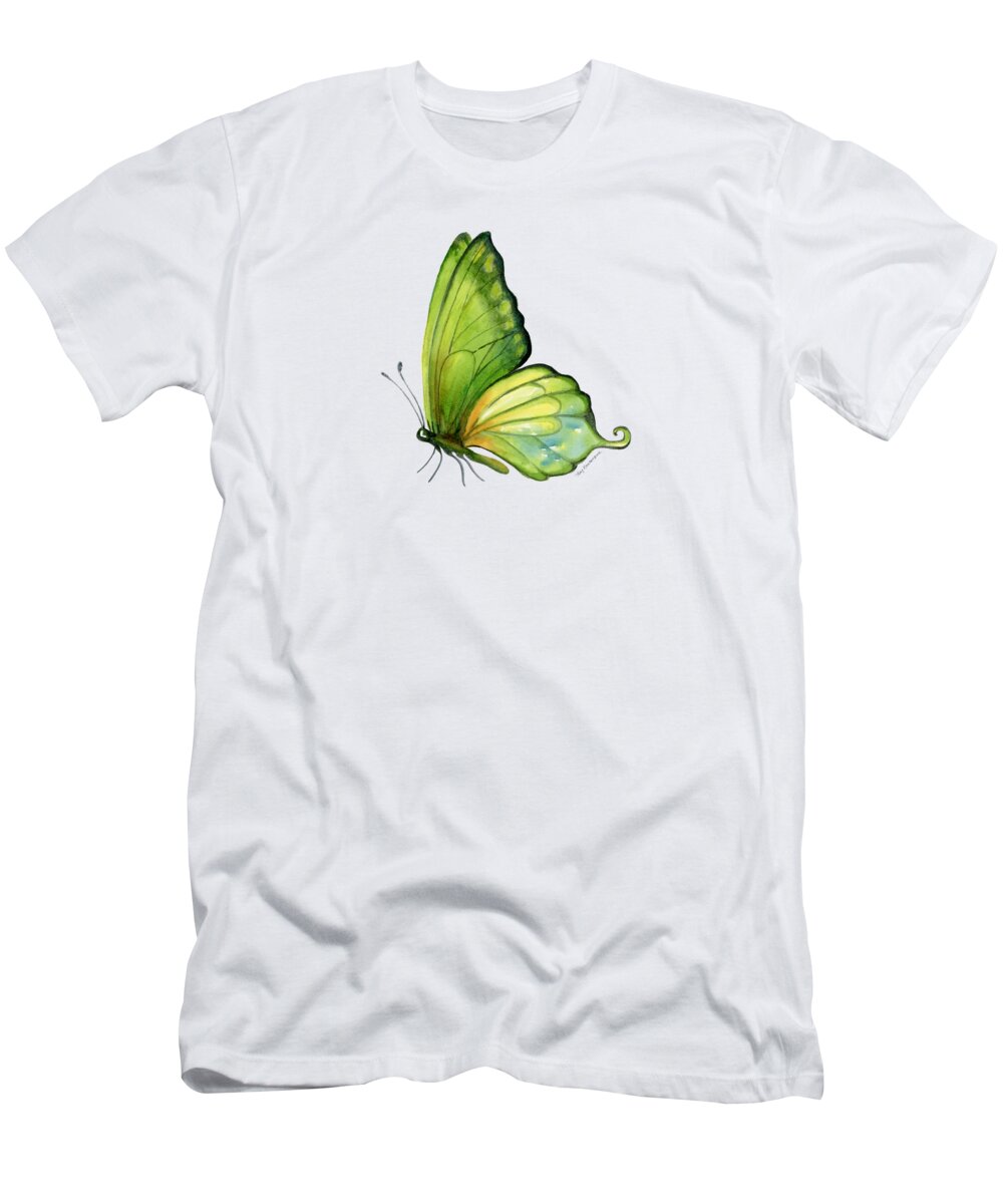 Sap T-Shirt featuring the painting 5 Sap Green Butterfly by Amy Kirkpatrick