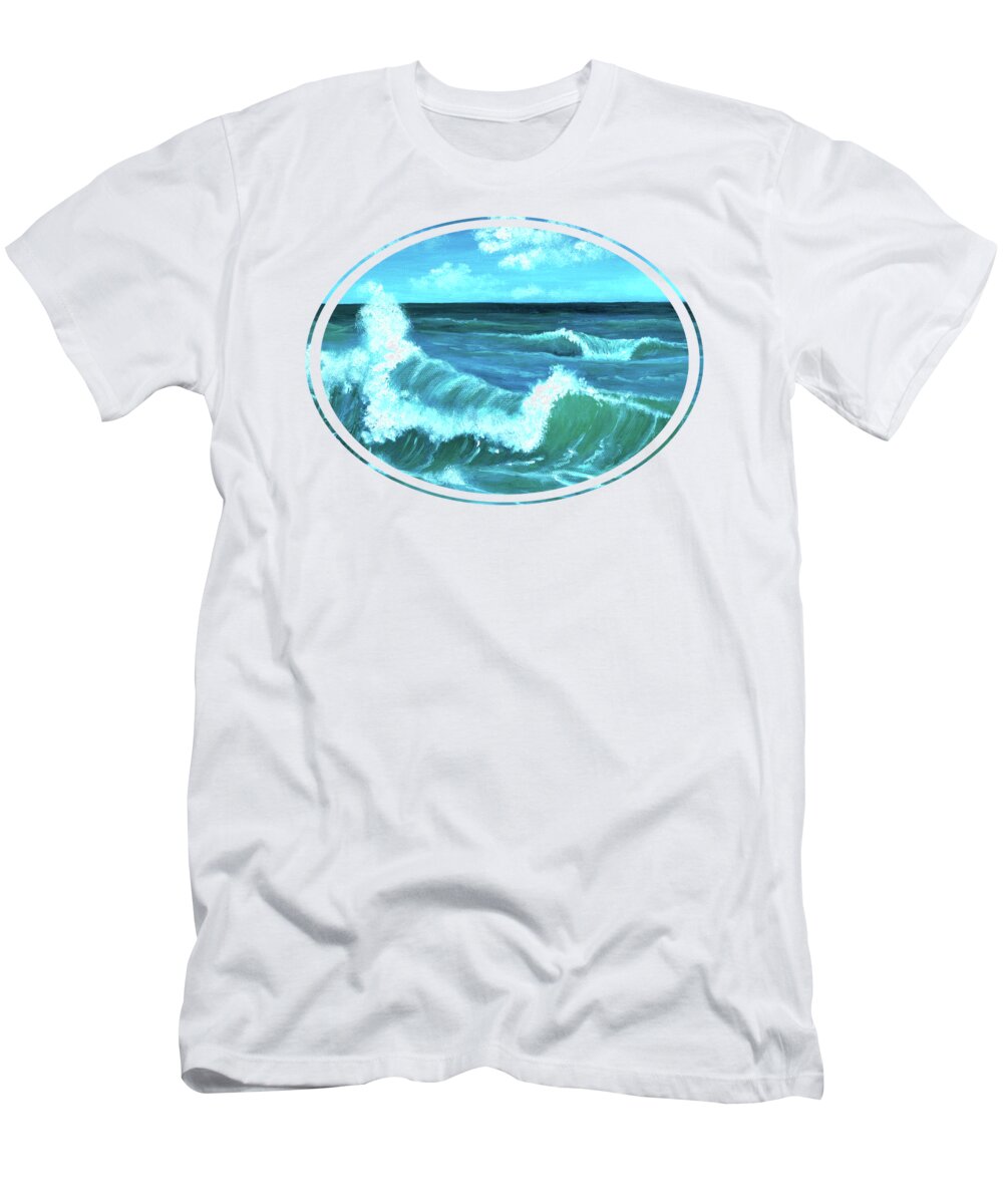 Water T-Shirt featuring the painting Crashing Wave by Anastasiya Malakhova