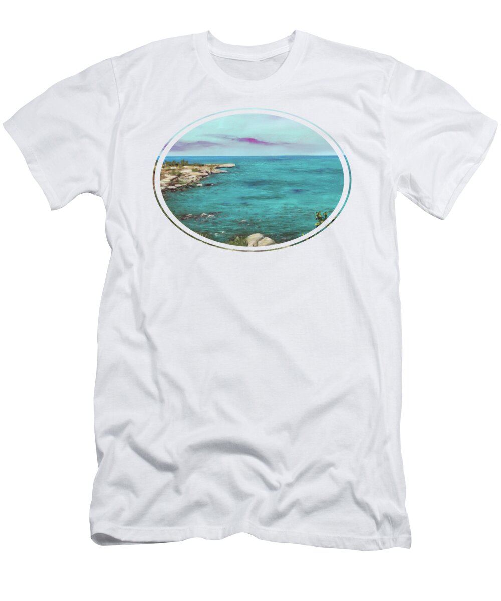 Cyprus T-Shirt featuring the painting Cyprus - Protaras by Anastasiya Malakhova