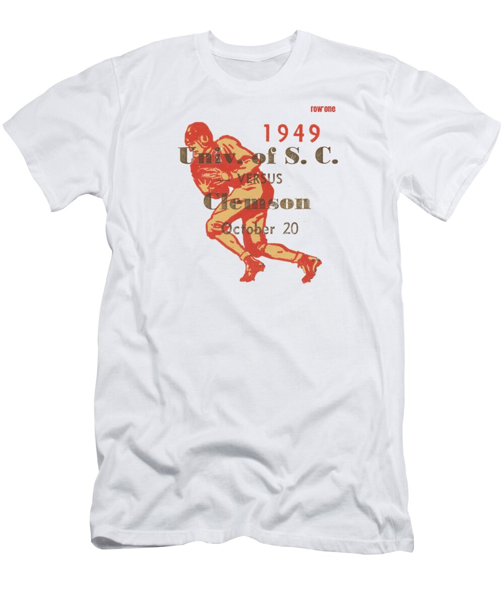 South Carolina T-Shirt featuring the mixed media 1949 Clemson vs. South Carolina by Row One Brand