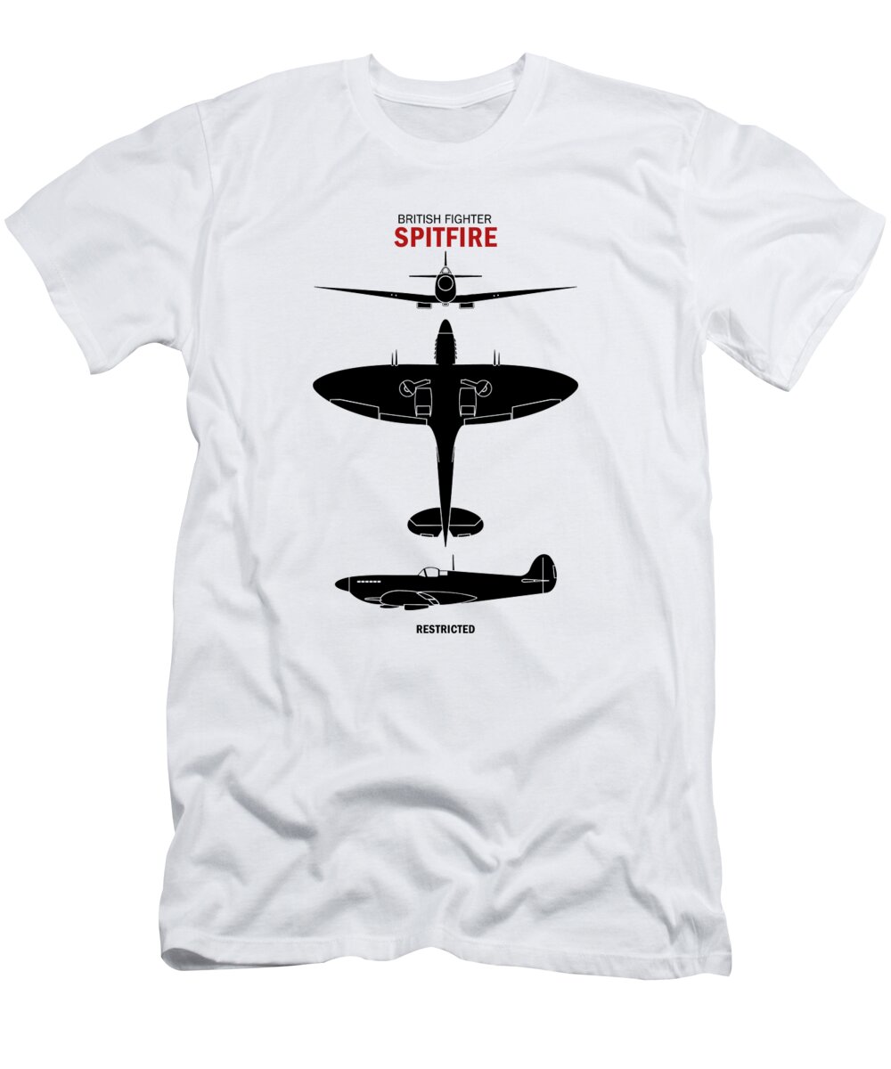 Spitfire Identification T-Shirt by Mark Rogan - Pixels