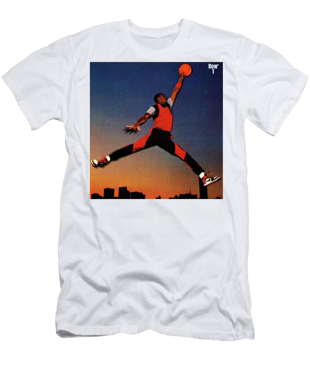 1985 Nike Michael Jordan Rookie Promo Card T-Shirt by Row - Fine Art America