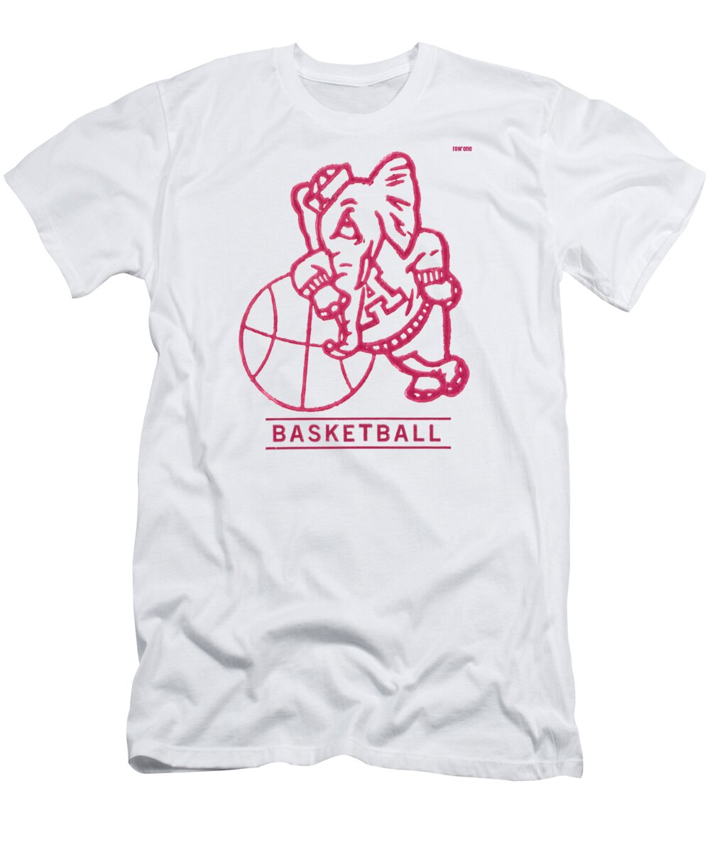 Alabama T-Shirt featuring the mixed media 1980 Alabama Basketball Ticket Stub Art by Row One Brand