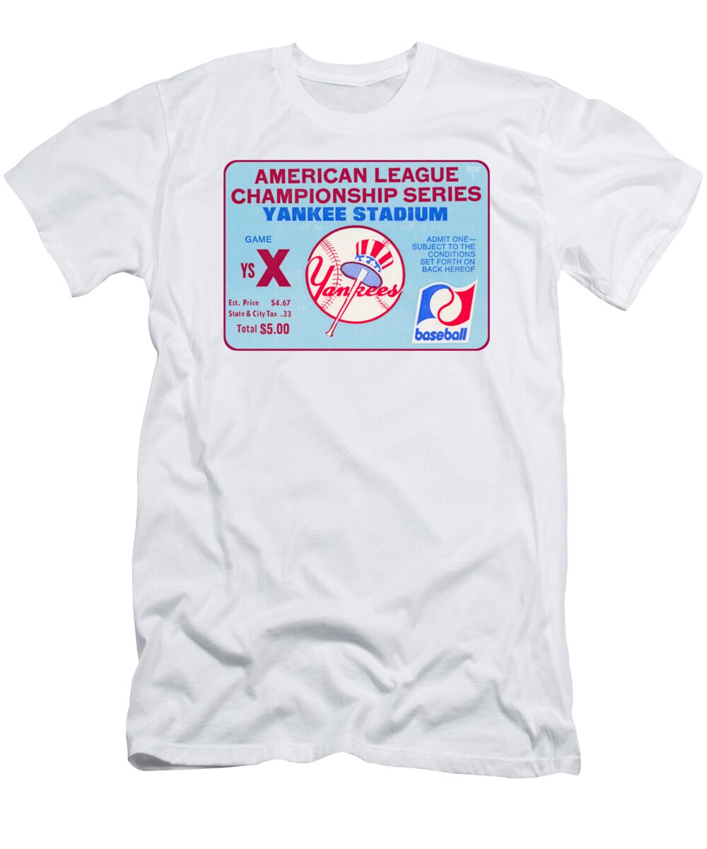 1977 New York Yankees American League Championship Ticket T-Shirt by Row  One Brand - Pixels