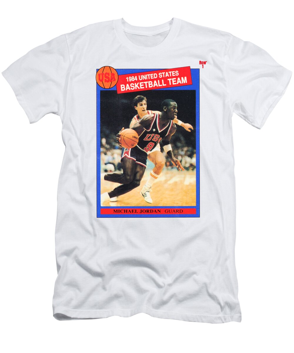 1984 T-Shirt featuring the mixed media 1984 Michael Jordan United States Basketball Art by Row One Brand