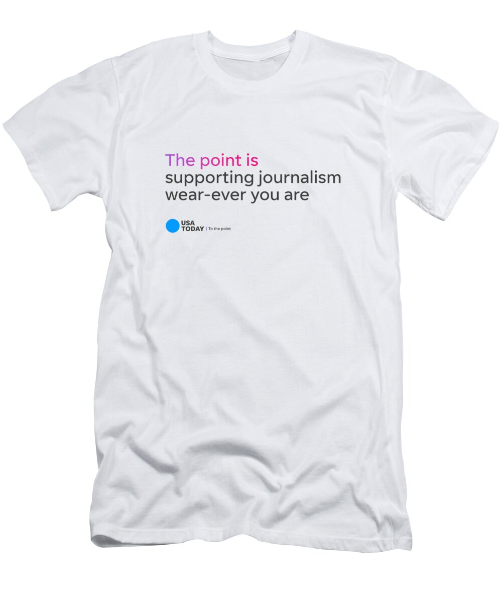 Usa Today T-Shirt featuring the digital art USA TODAY The Point - Black Logo by Gannett