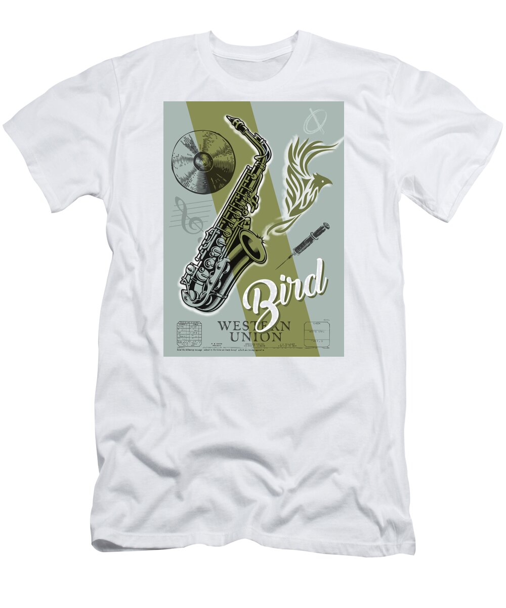 Movie Poster T-Shirt featuring the digital art Bird - Alternative Movie Poster by Movie Poster Boy
