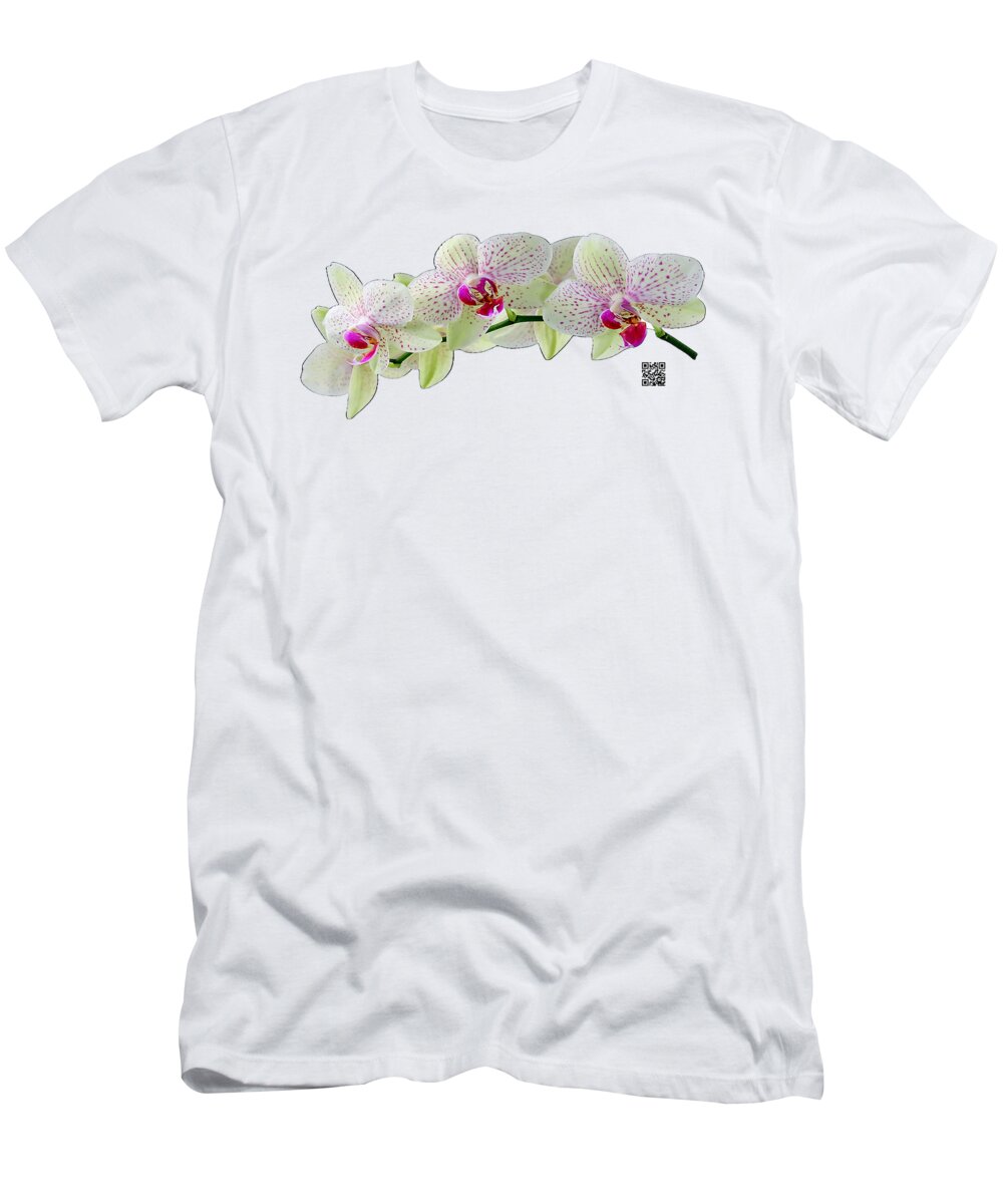 Orchids T-Shirt featuring the mixed media As Delicate as You by Rafael Salazar