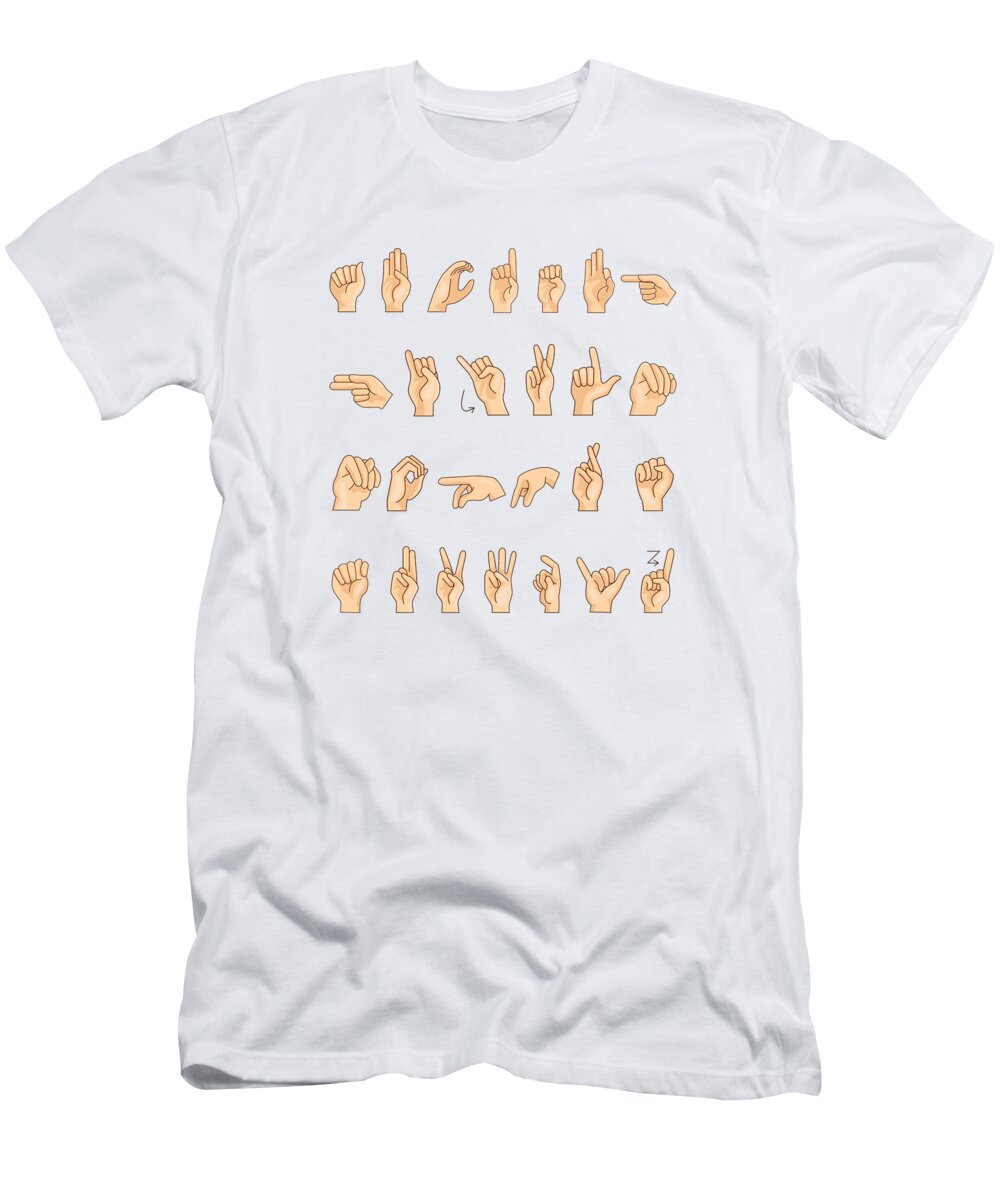 kunst Chaiselong Pelmel ASL Hand American Sign Language Gift T-Shirt by Philip Anders - Pixels