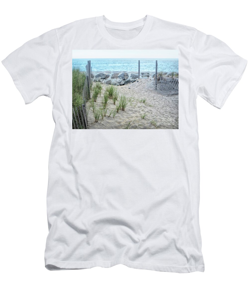 Atlantic City T-Shirt featuring the photograph Atlantic City Dunes by Elisabeth Lucas