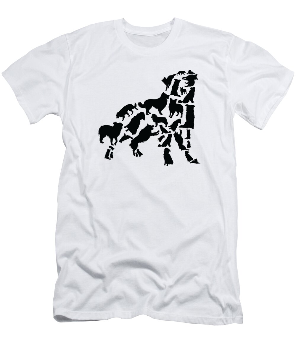 Australian Shepherd T-Shirt featuring the digital art Australian Shepherd Dog Mom Beagle Dad by Toms Tee Store