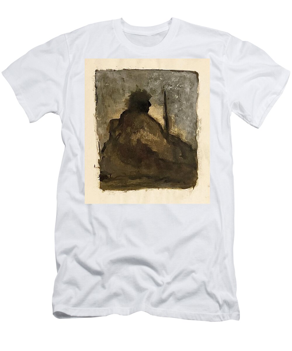 Sitting T-Shirt featuring the painting Autumn thoughts by David Euler