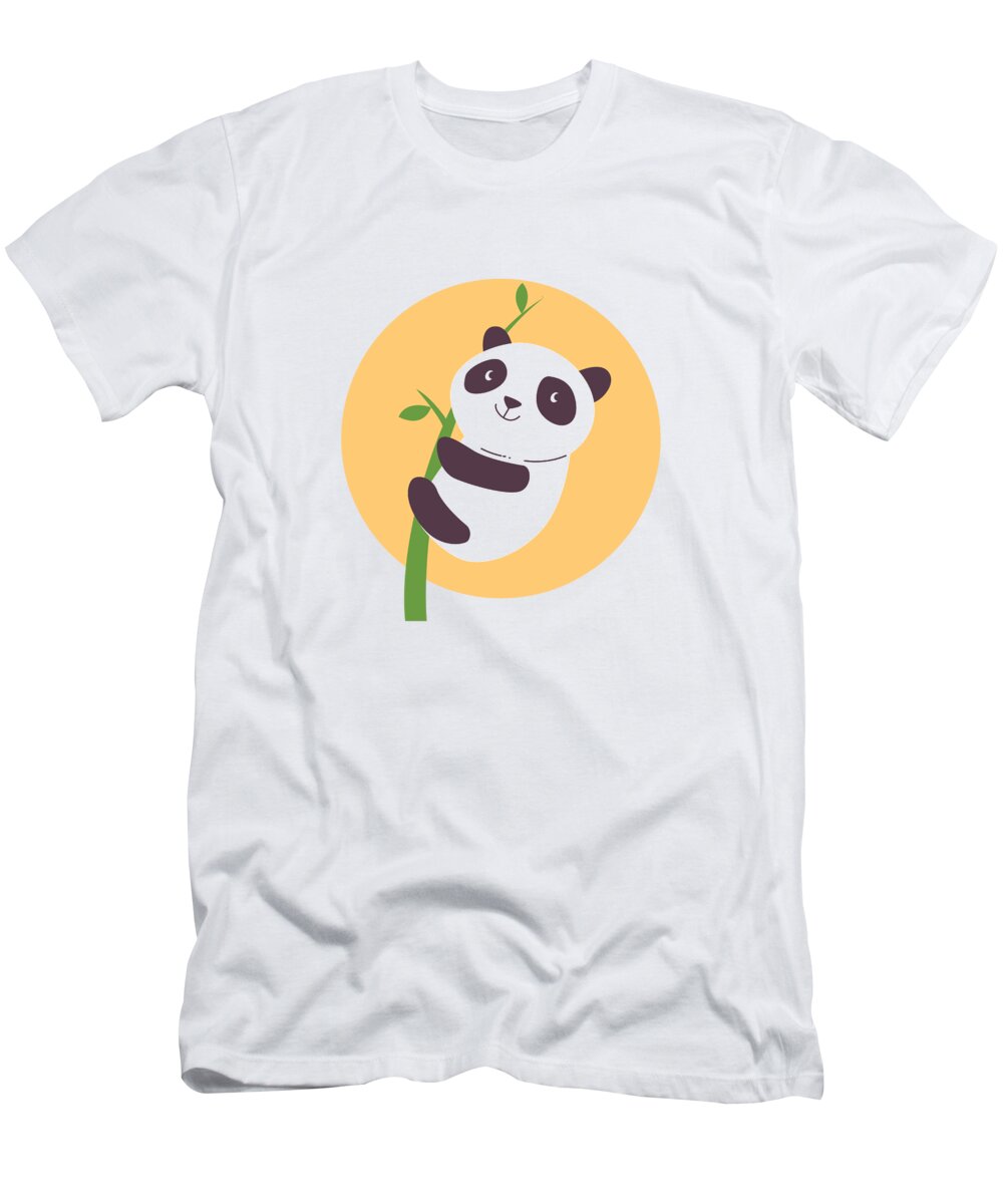 Adorable T-Shirt featuring the digital art Baby Panda Hugging an Eucalyptus Plant by Jacob Zelazny
