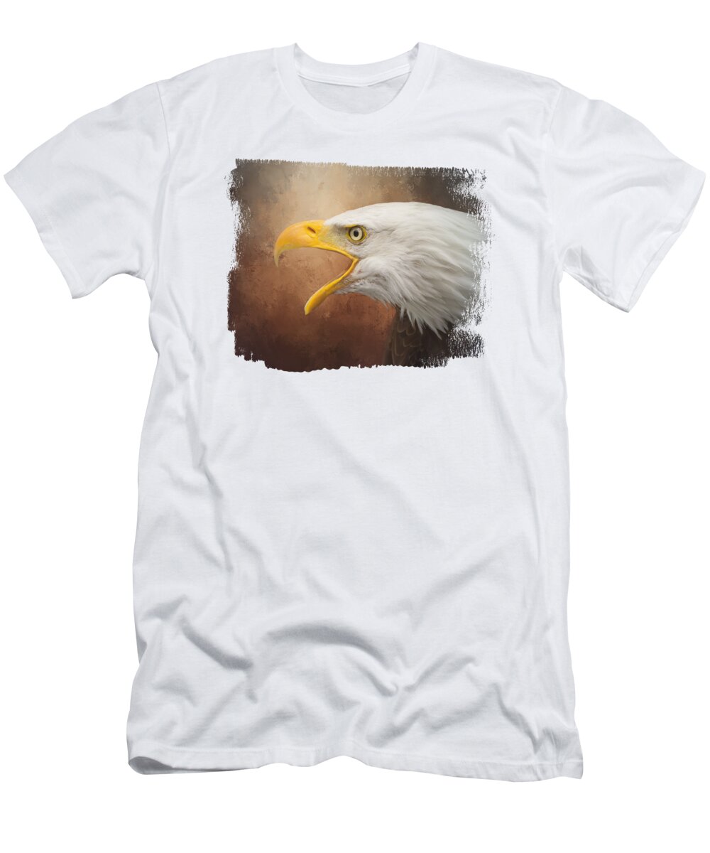 Bald Eagle T-Shirt featuring the photograph Bald Eagle Call Two by Elisabeth Lucas