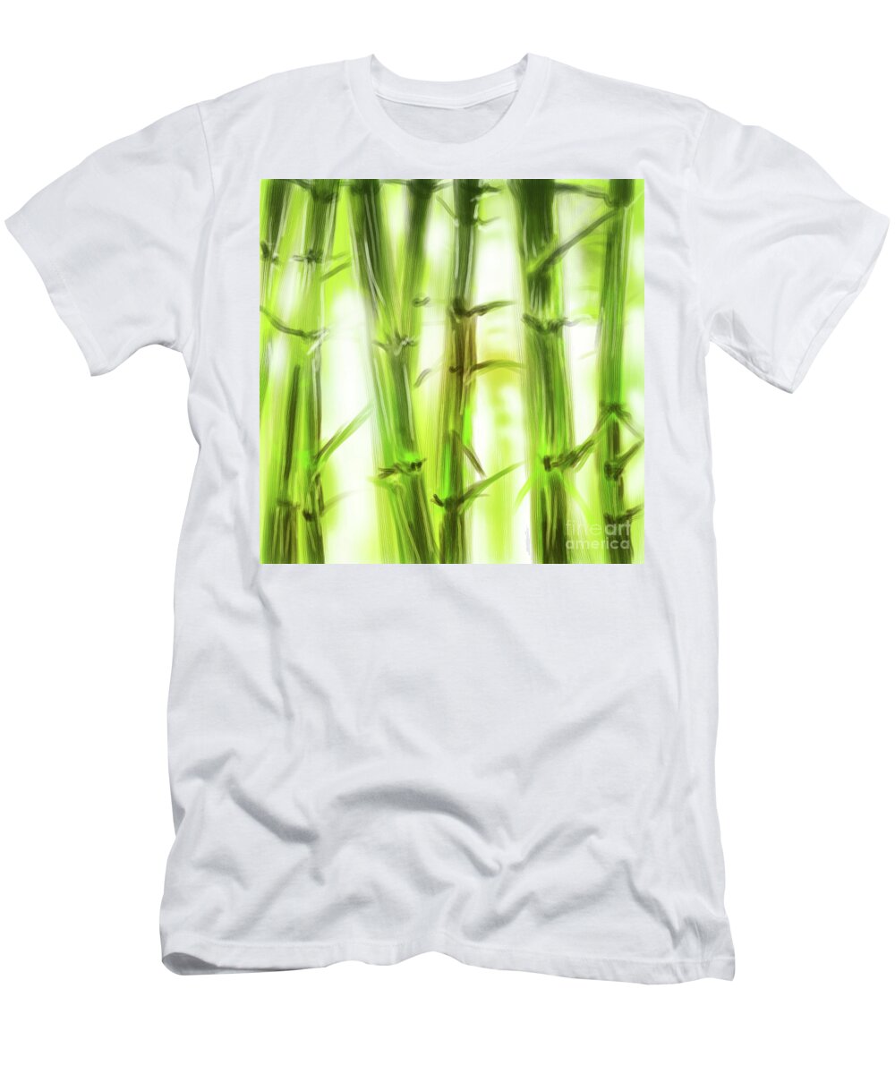 Bamboo Painting T-Shirt featuring the painting Fengshui your life - Bamboo Painting by Remy Francis