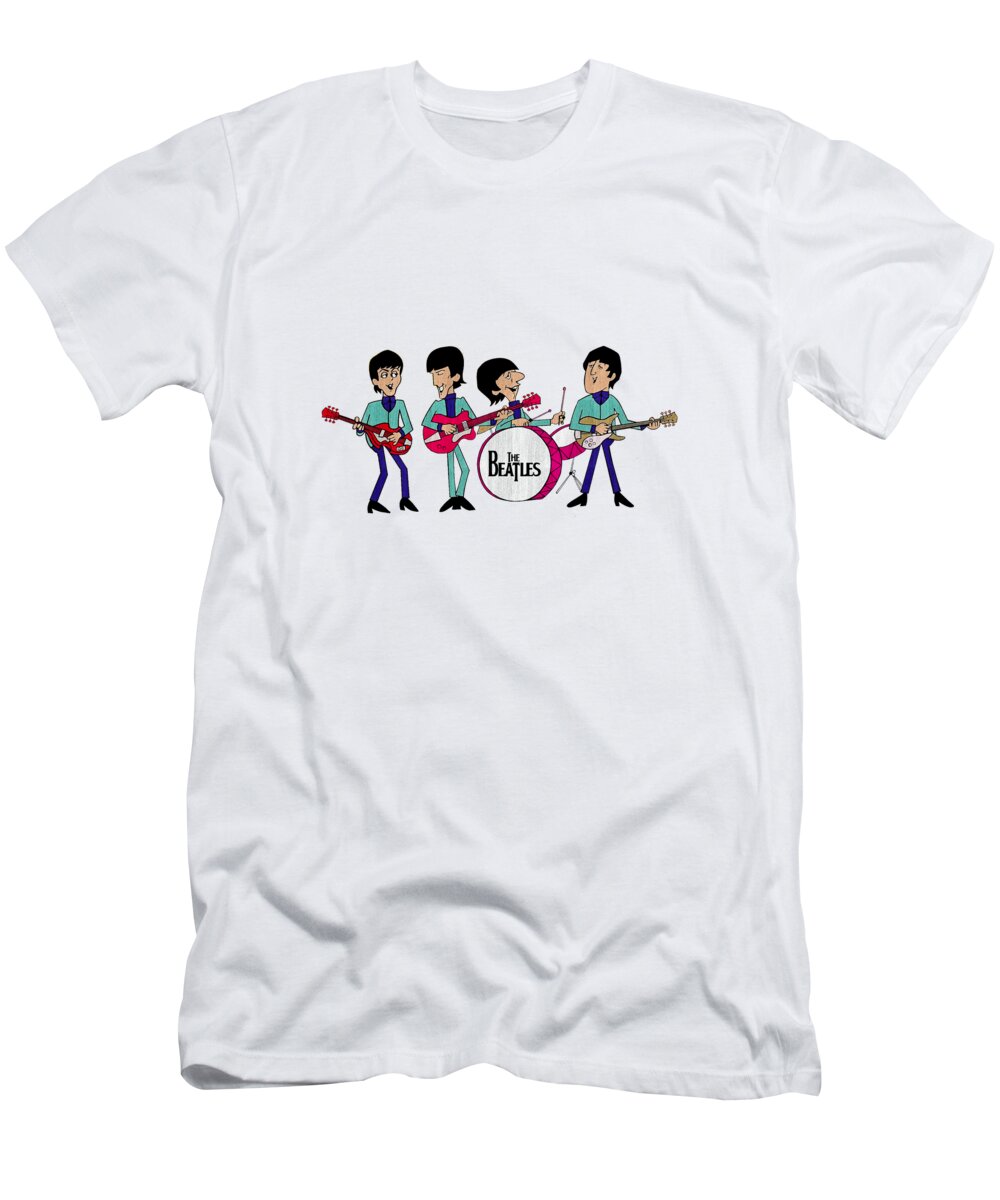 Liverpool T-Shirt featuring the digital art Beatles Caricature by Judith Garrett