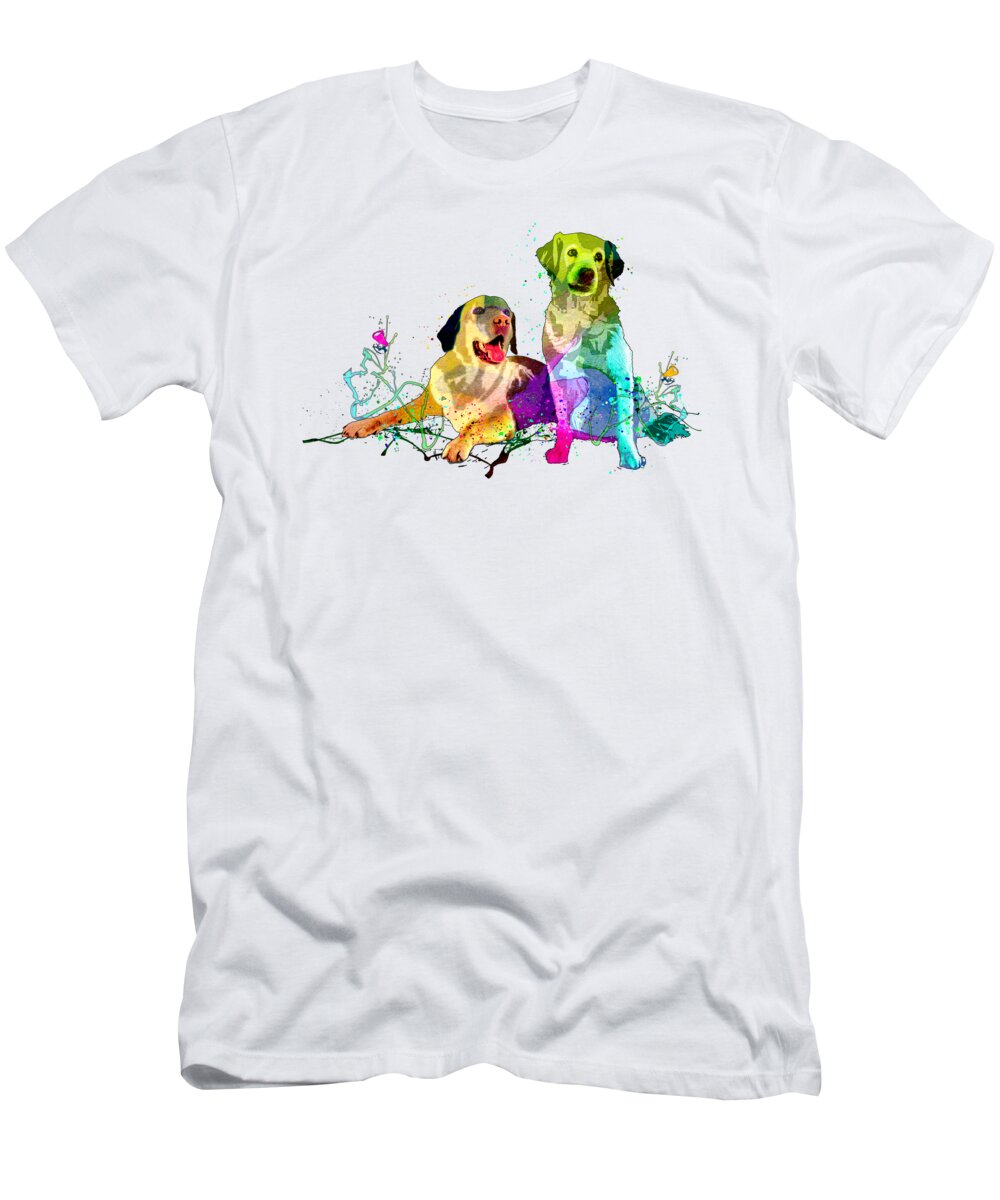 Dog T-Shirt featuring the painting Beau And Belle by Miki De Goodaboom