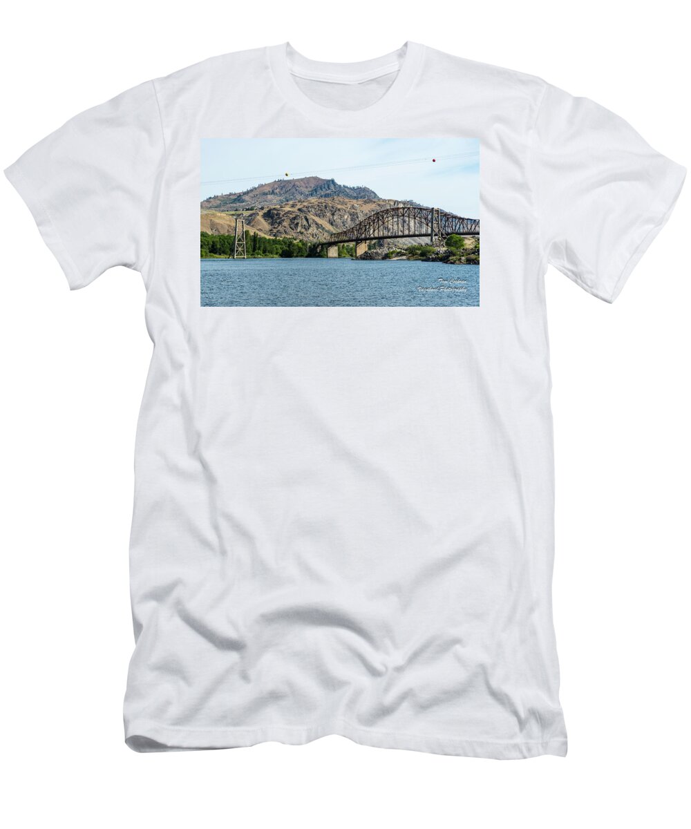Beebe Bridges Over The Columbia T-Shirt featuring the photograph Beebe Bridges over the Columbia by Tom Cochran