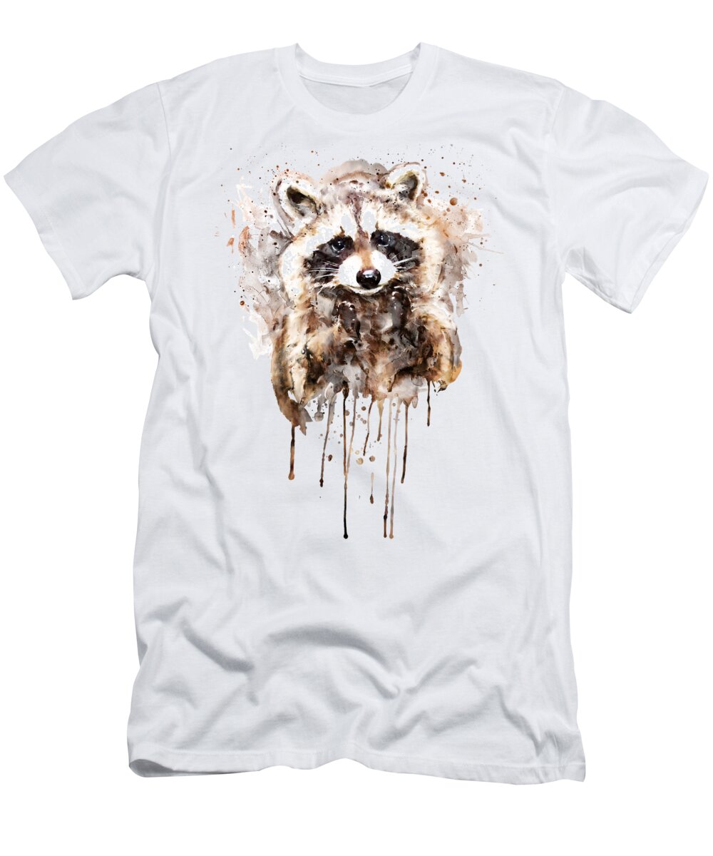 Marian Voicu T-Shirt featuring the painting Begging Raccoon by Marian Voicu