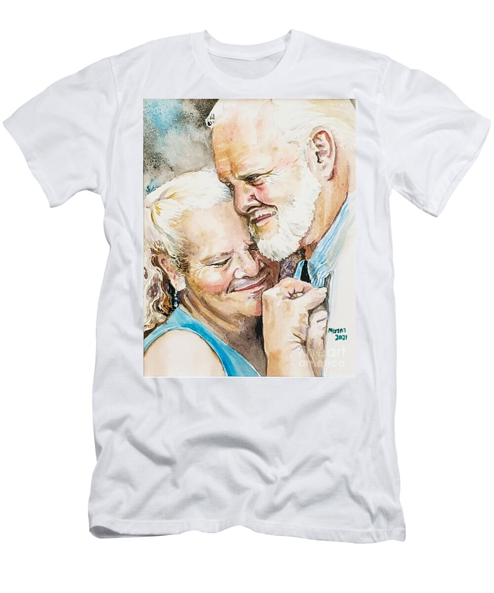 Couple T-Shirt featuring the painting Best Friends by Merana Cadorette