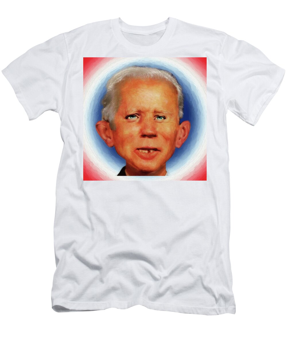 Biden T-Shirt featuring the digital art Biden Presidential Portrait by John Haldane