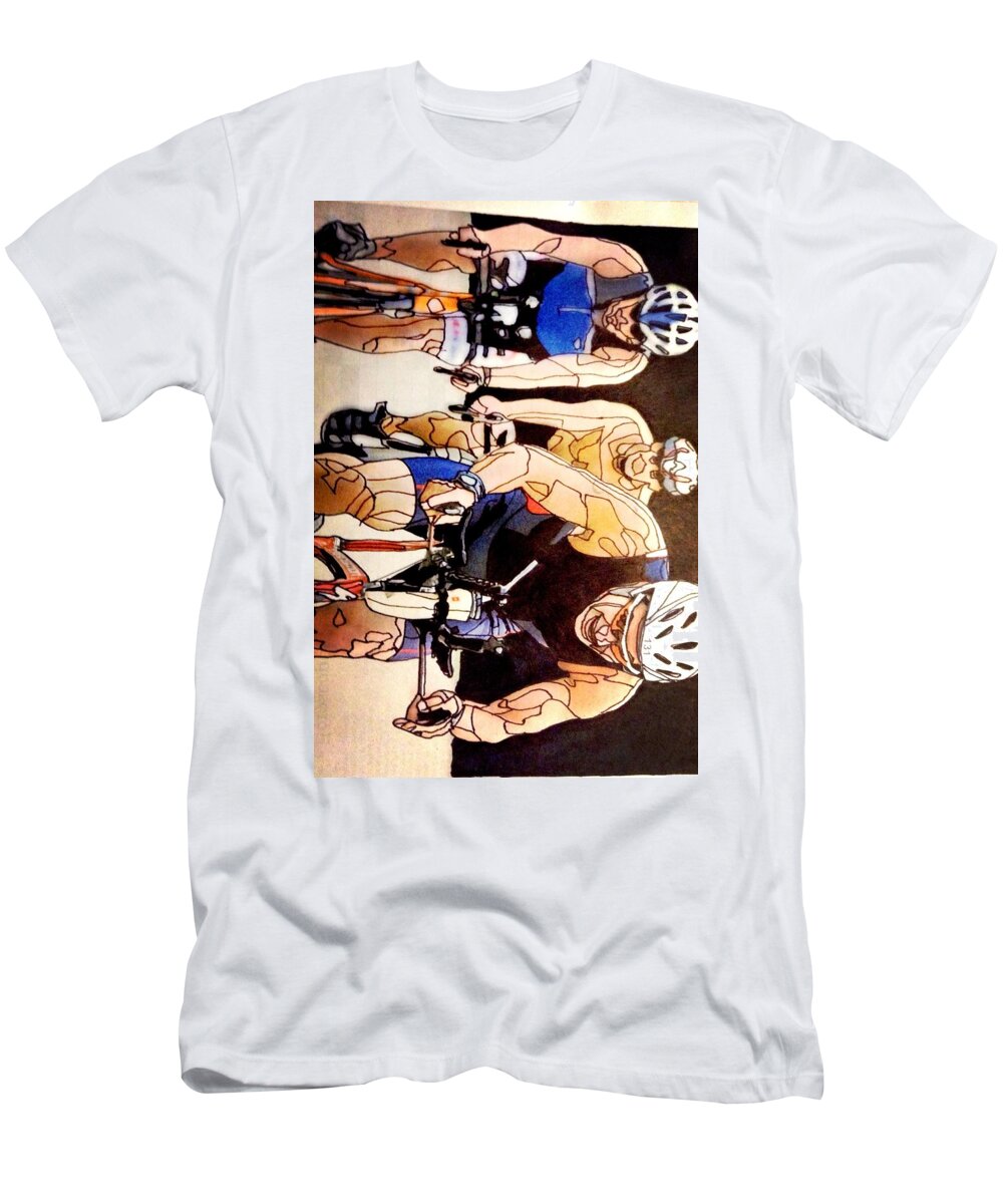 Bike T-Shirt featuring the mixed media Bikers by Bryan Brouwer