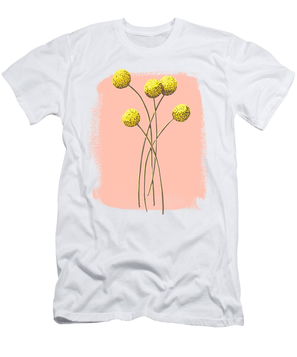 Modern T-Shirt featuring the painting Billy Balls on Pink - Artwork by Jen Montgomery by Jen Montgomery